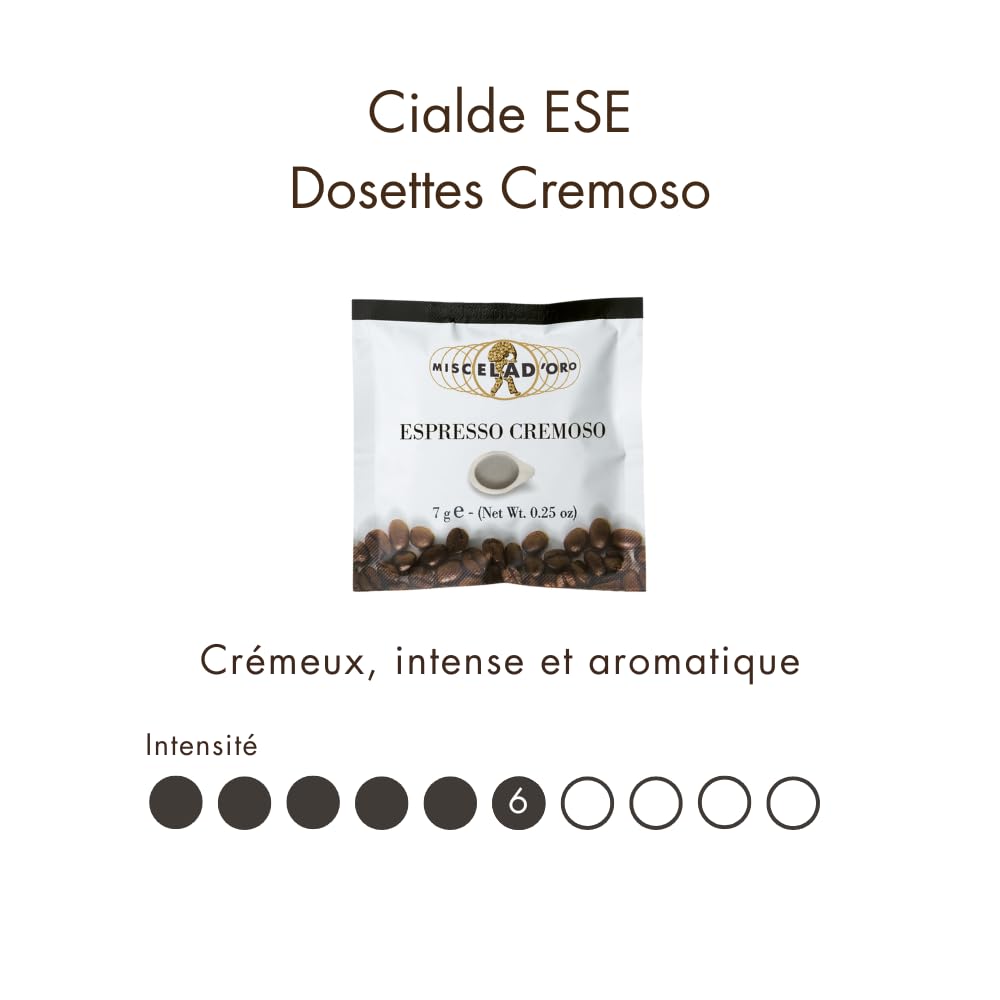 Miscela D'Oro Cremoso E.S.E. Pods – Single Shot Espresso, 150 Pack