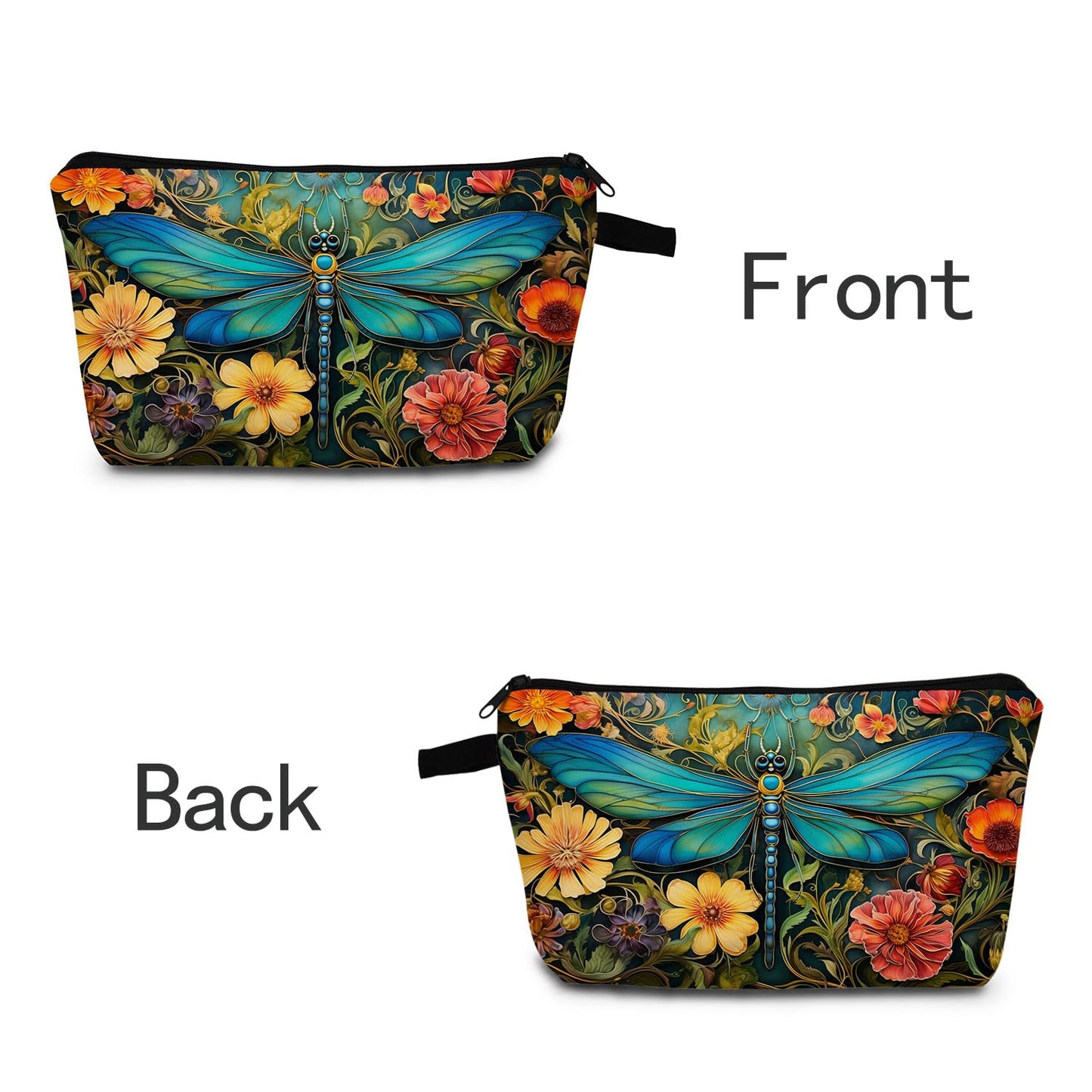 MoCaliduccious Dragonfly Print Women Makeup Bag Outdoor Portable Cosmetic Bag Toiletry Kit Travel Organizer