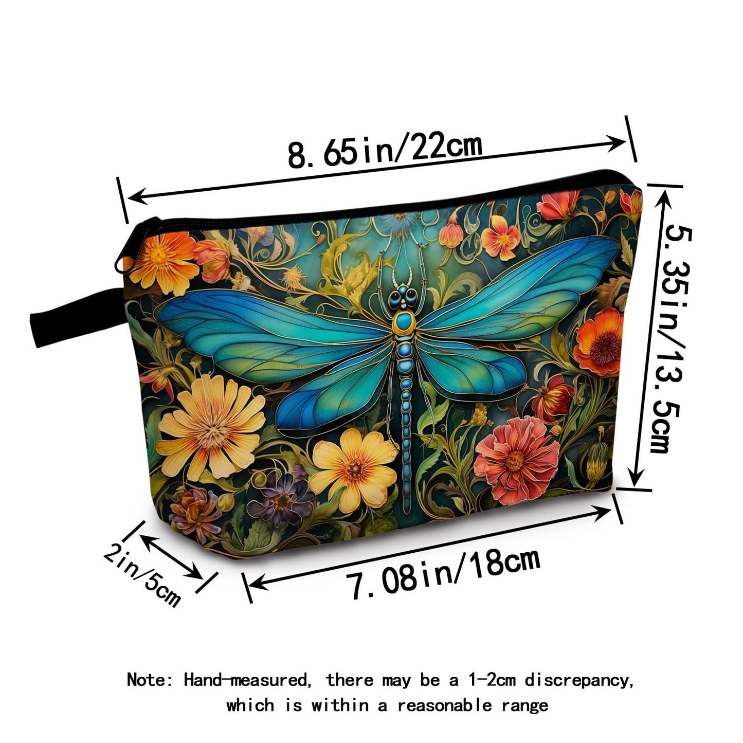 MoCaliduccious Dragonfly Print Women Makeup Bag Outdoor Portable Cosmetic Bag Toiletry Kit Travel Organizer