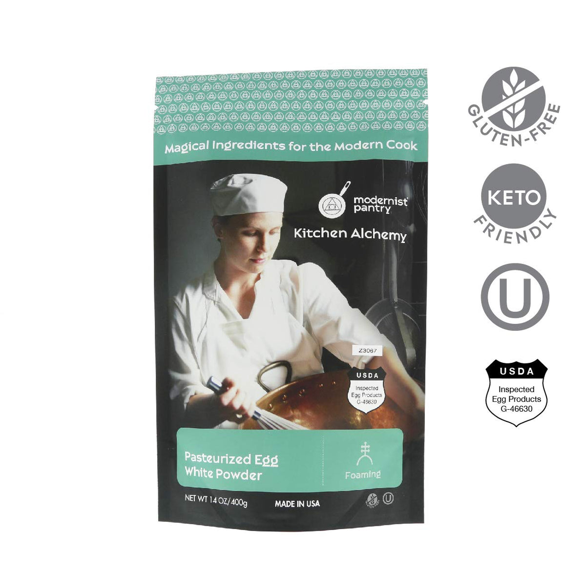 Modernist Pantry Egg White Powder – AAA Grade Albumen, Pasteurized, Gluten-Free, OU Kosher, 400g