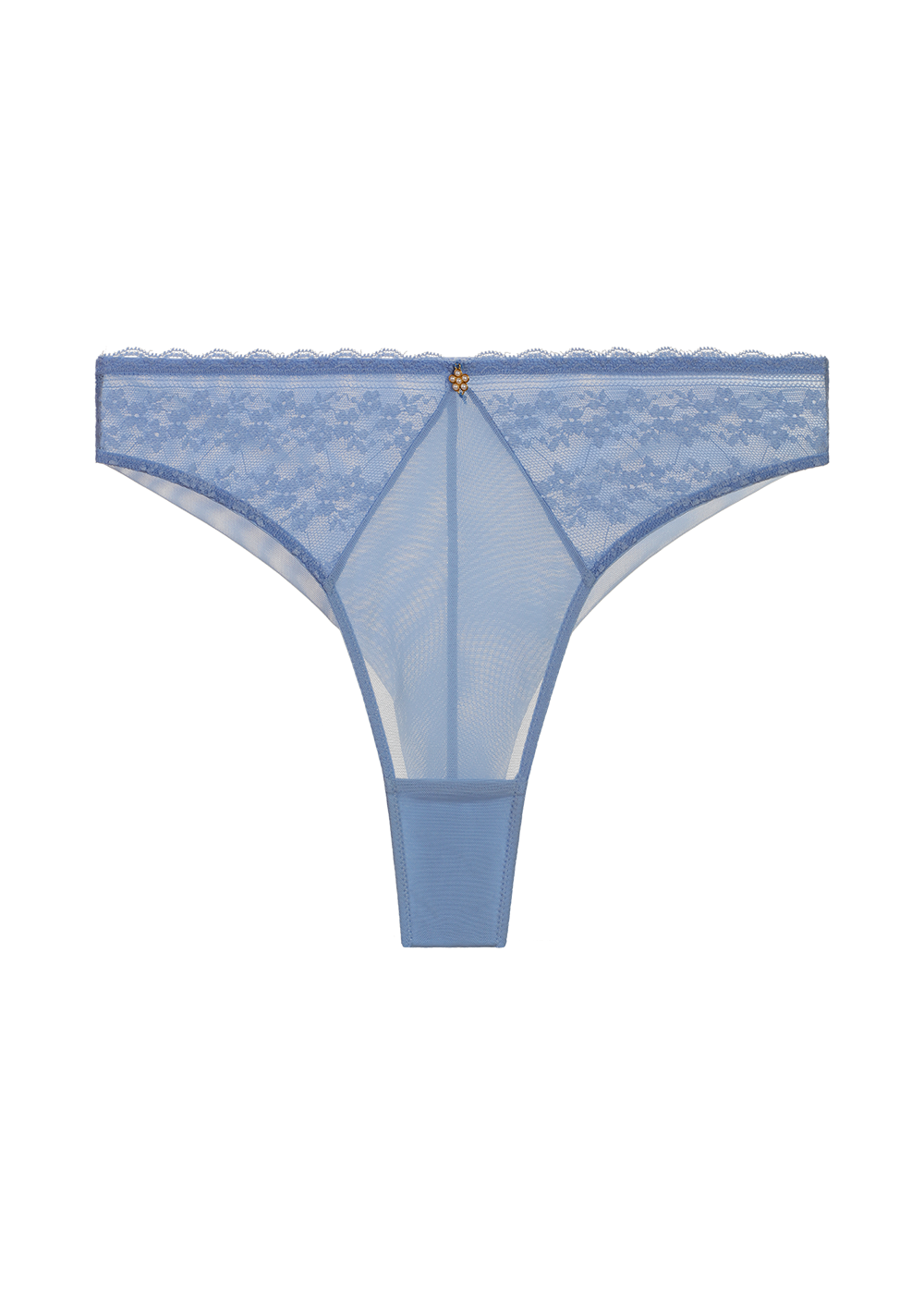 MOLLY Plus Seductive Floral Lace Blue Tanga Panties