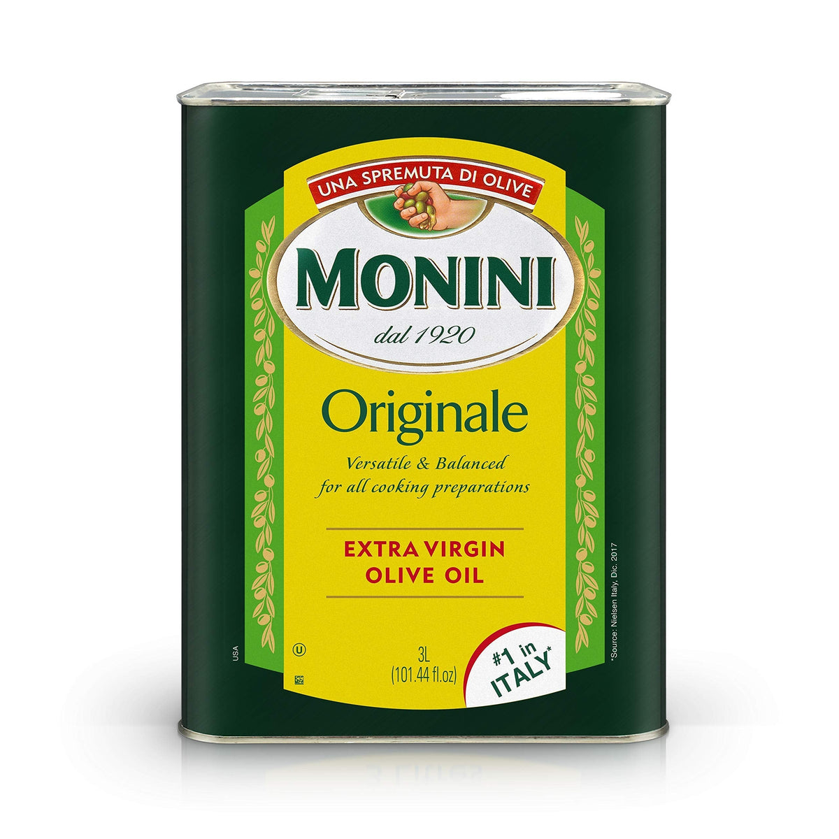 Monini Premium Extra Virgin Olive Oil | Originale — Versatile & Balanced, 3L Tin