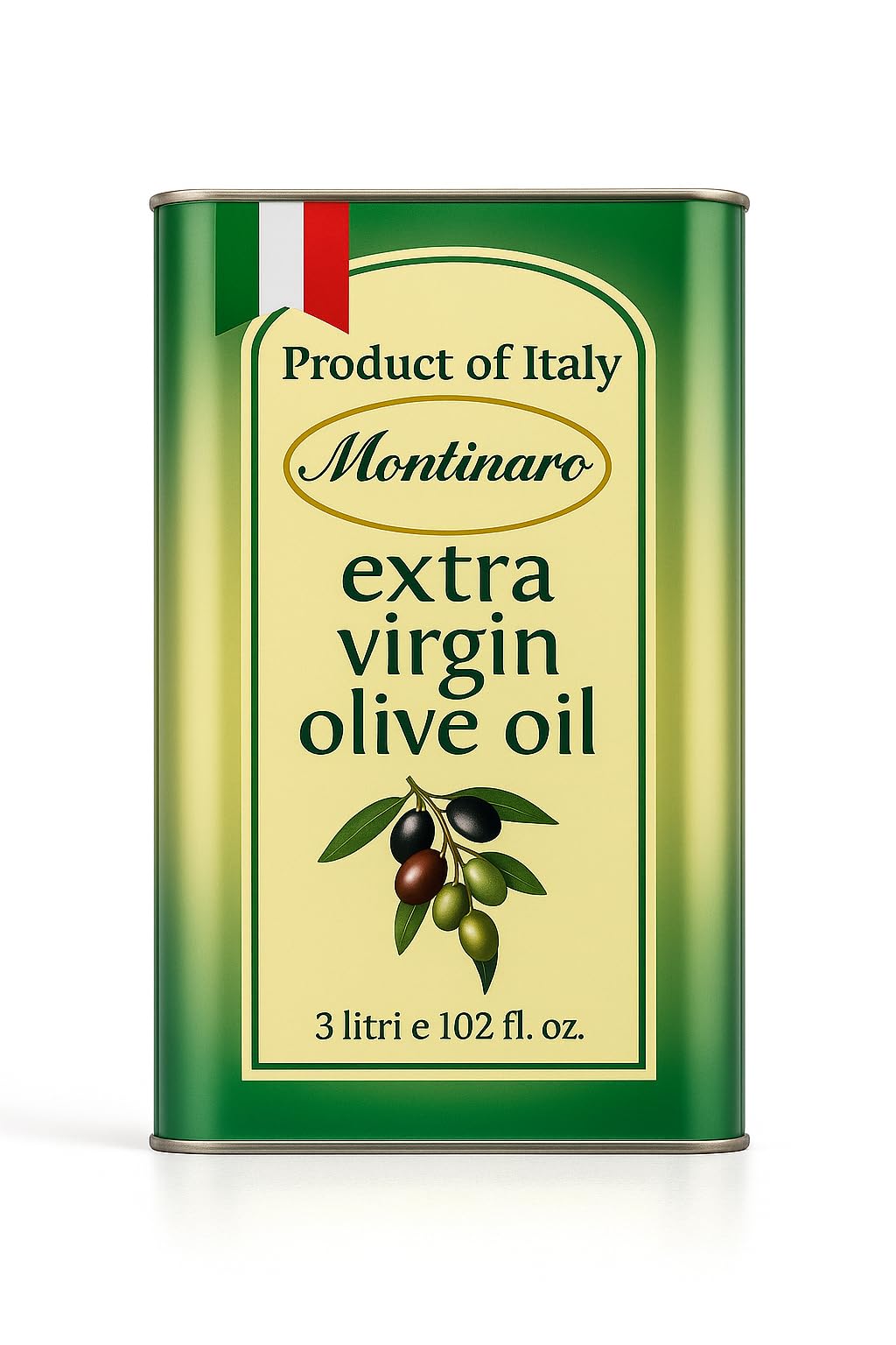 Montinaro Italian Extra Virgin Olive Oil – 3L Tin | Coratina Monovarietal, Cold-Pressed EVOO from Puglia