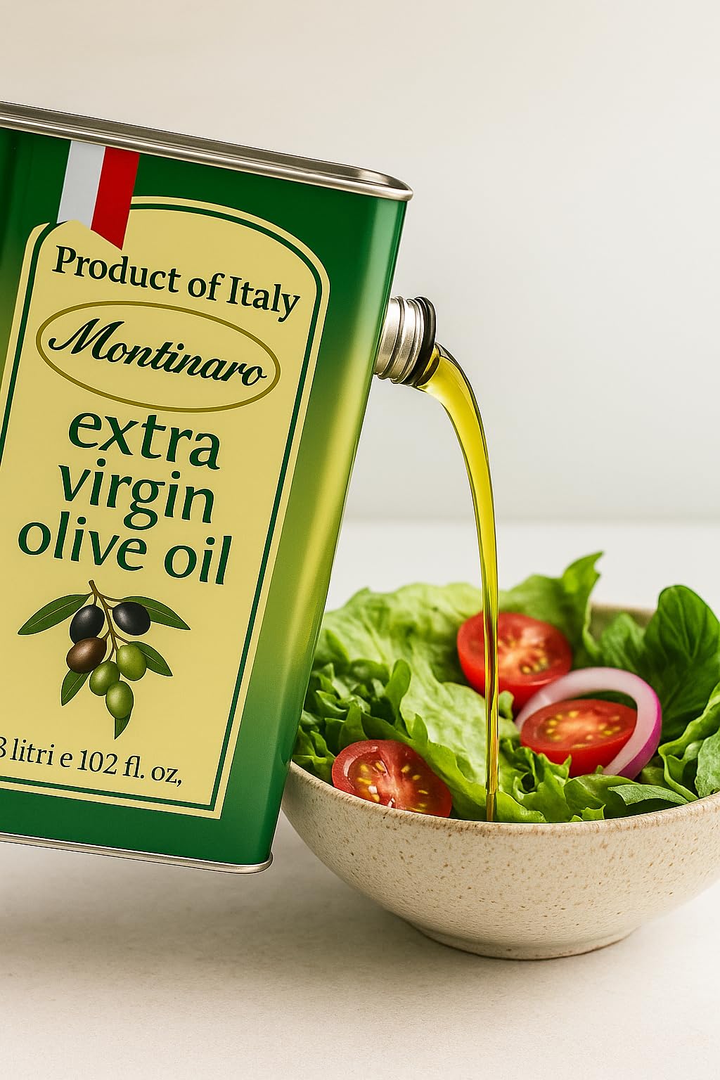 Montinaro Italian Extra Virgin Olive Oil – 3L Tin | Coratina Monovarietal, Cold-Pressed EVOO from Puglia
