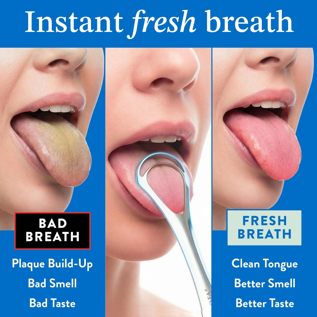 Mouthology Tongue Scraper for Adults (2 Pack), Reduce Bad Breath, Metal Tongue Scraper, Tongue Cleaner, Tongue Scraper, Stainless Steel Tongue Scraper, Tongue Cleaner for Adults, Tongue Scrubber