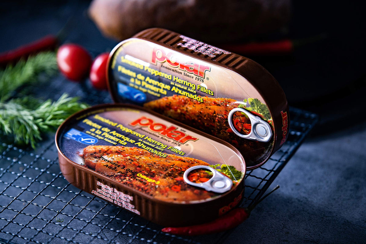 MW Polar Peppered Smoked Herring, 7.05 oz Pack of 12