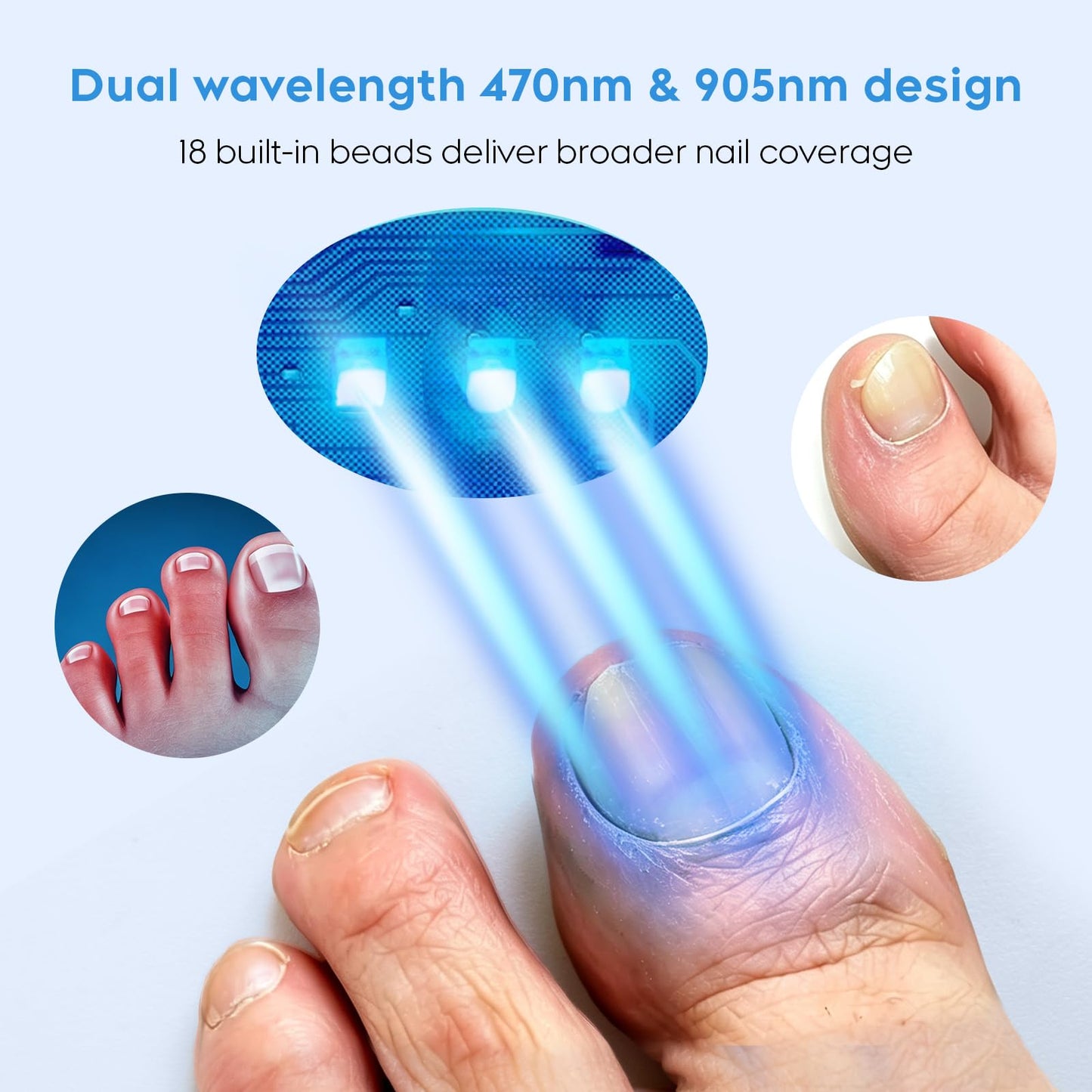 Nail Care Light for Dull, Thick Fingernails & Toenails, Plug-in White