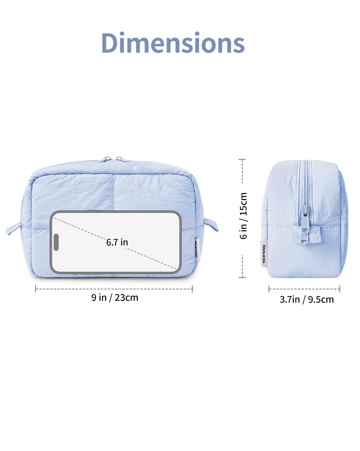 Narwey Puffy Makeup Bag Travel Toiletry Bag, Cute Cosmetic Bag for Women