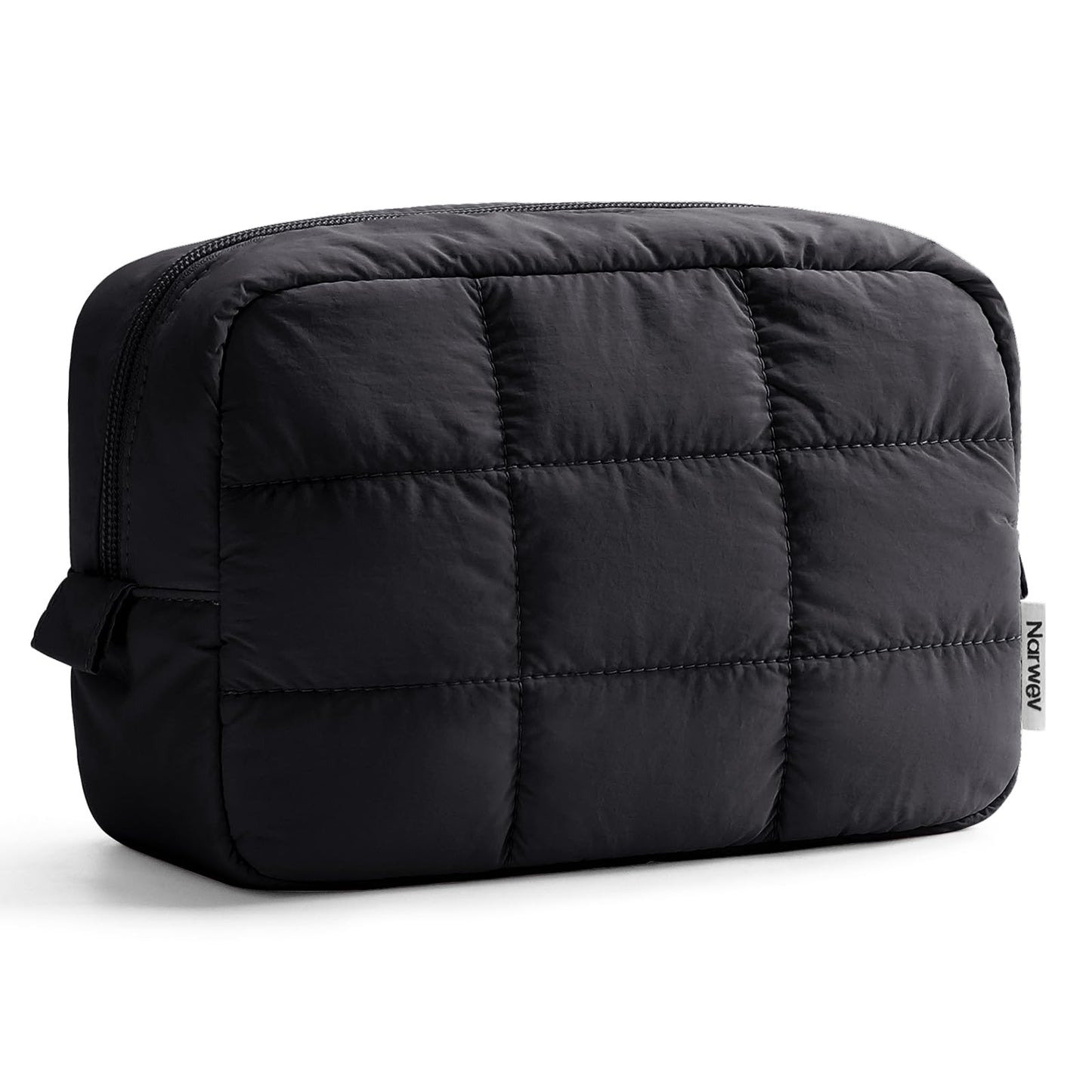 Narwey Puffy Makeup Bag Travel Toiletry Bag, Quilted Cosmetic Bag for Women