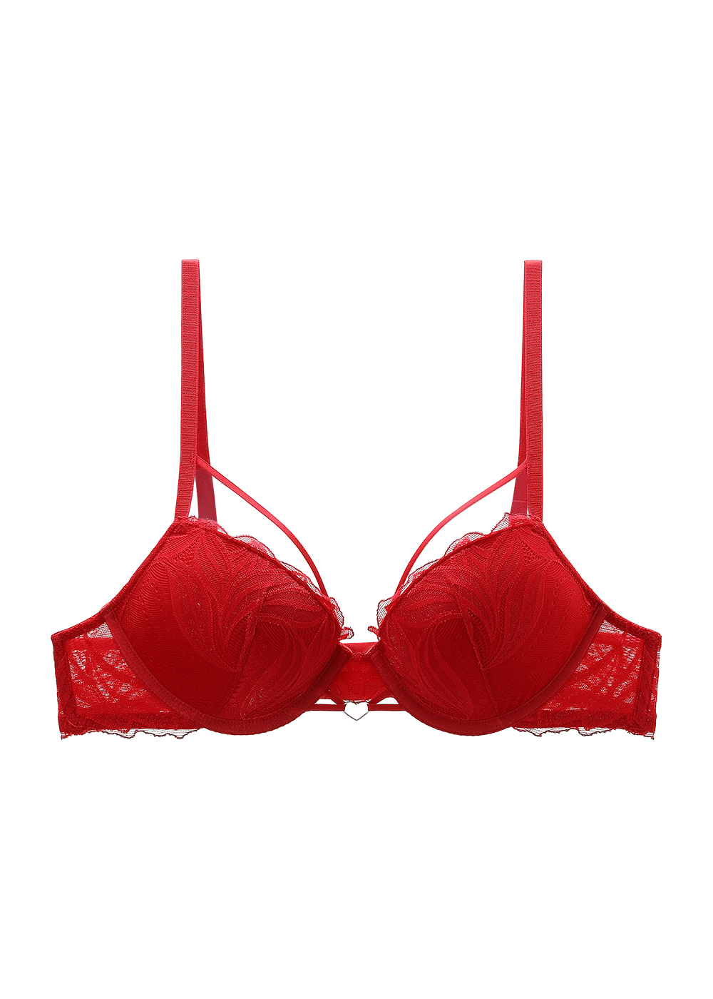 NATASHA Plus Red Lace Underwired Plunge Molded Padded Cup Bra