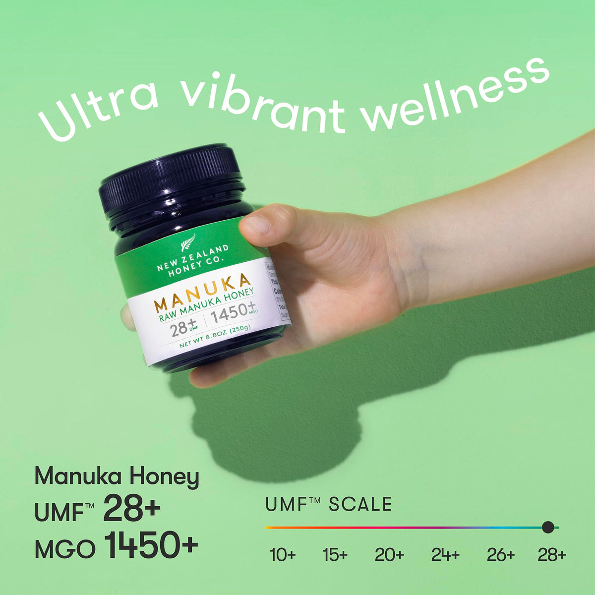 New Zealand Honey Co. Raw Manuka Honey UMF 28+ | MGO 1450+ | UMF Certified | 4.4oz