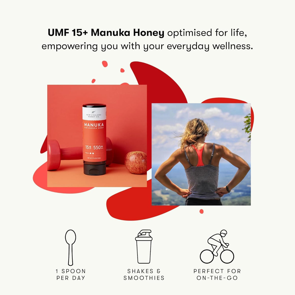 New Zealand Honey Co. Manuka Honey UMF 15+ Squeezy 500g | 17.6 oz
