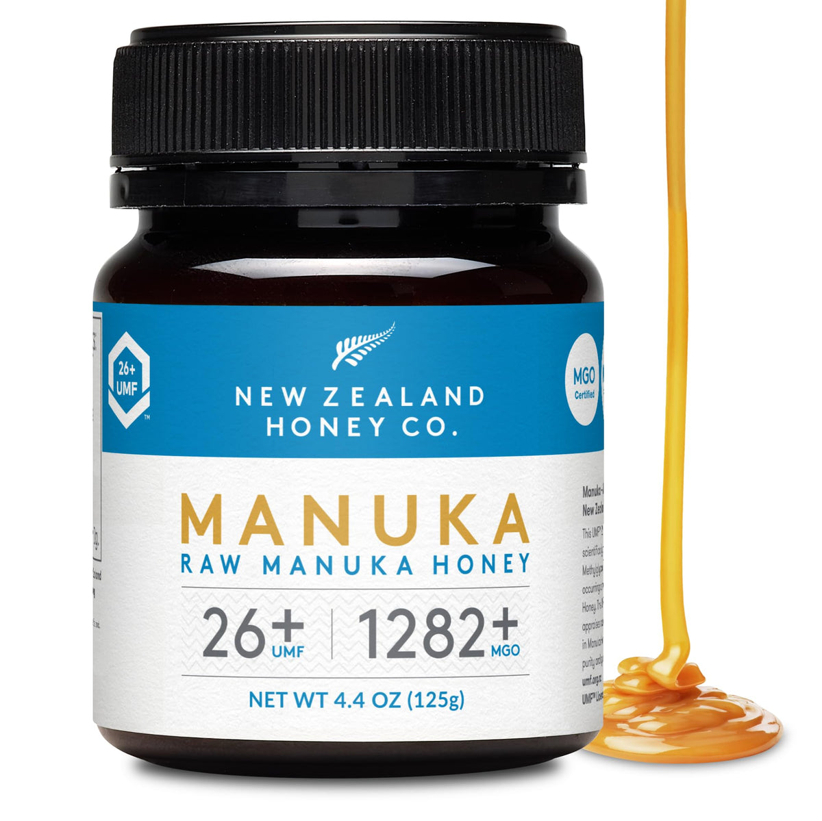 New Zealand Honey Co. Raw Manuka Honey UMF 26+ | MGO 1282+, UMF Certified | 4.4oz