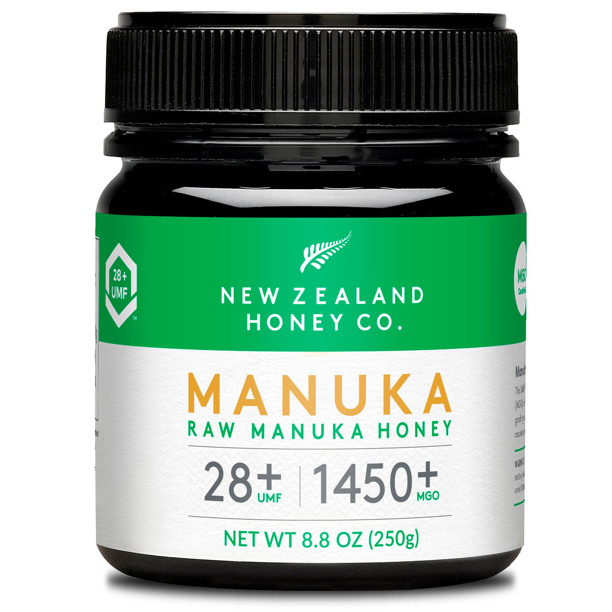 New Zealand Honey Co. Raw Manuka Honey UMF 28+ | UMF Certified, MGO 1450+, 8.8oz
