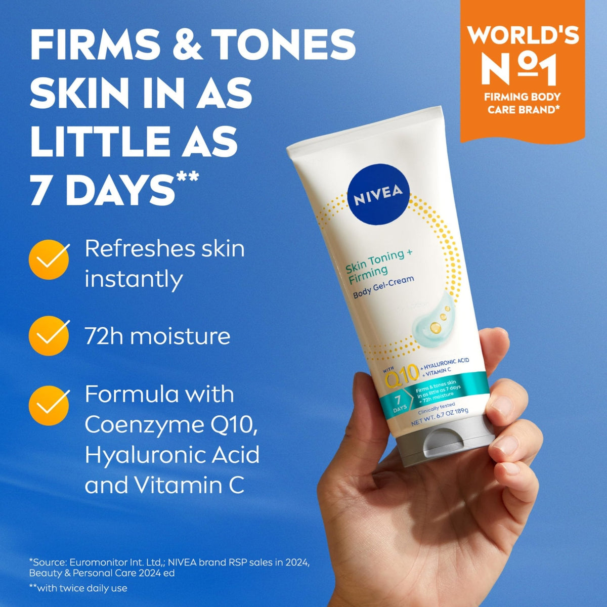 NIVEA Skin Firming Skin Care Set, Body Lotion and Gel Cream, 2 Items Total