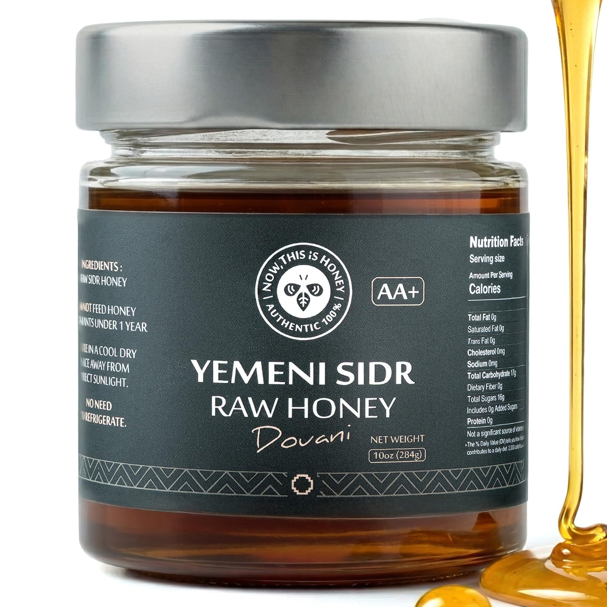 Now This Is Honey: Raw Yemeni Sidr Honey AA+ Grade | 10oz Glass Jar