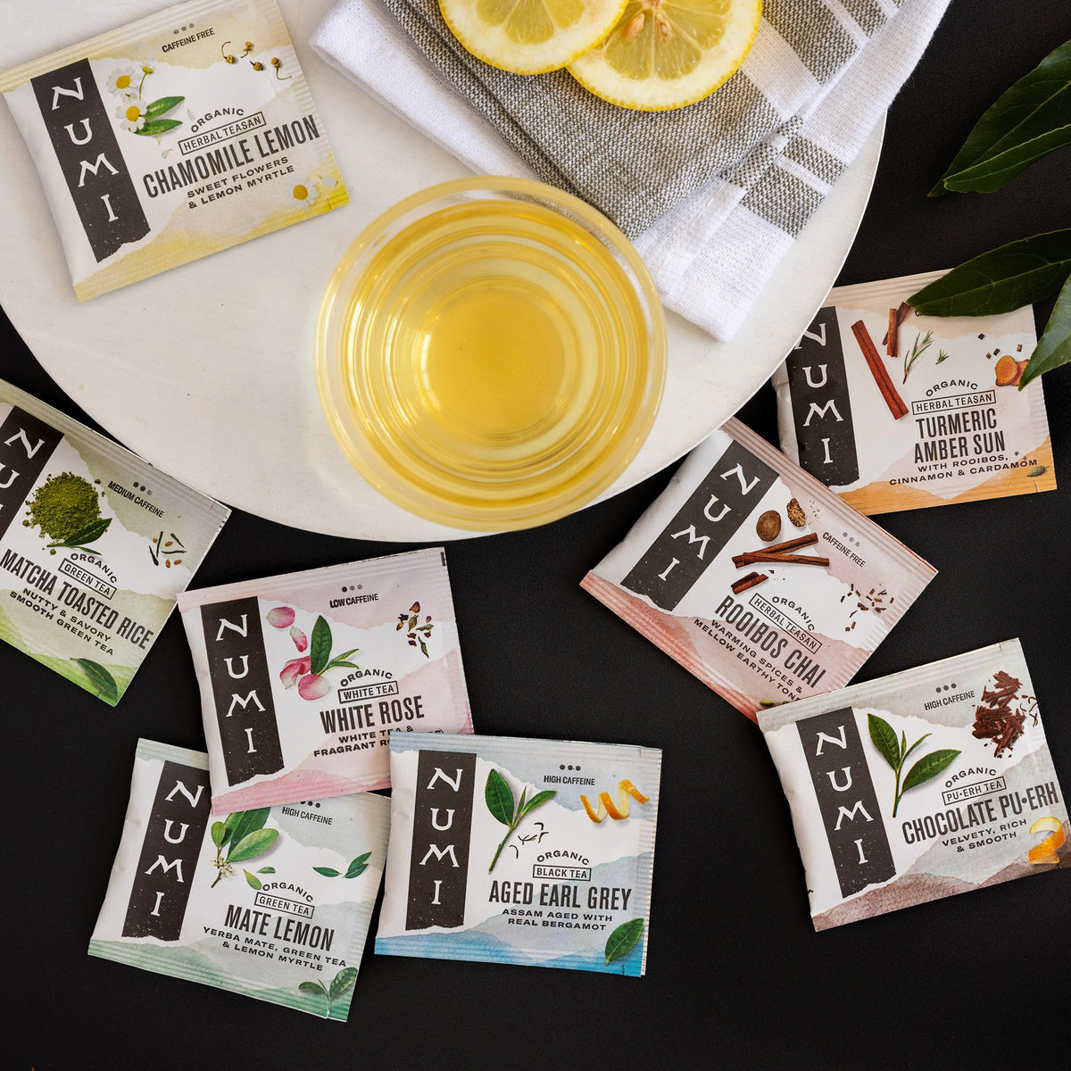 Numi Organic Chamomile Lemon Tea – Caffeine Free Calming Herbal Tea with Egyptian Chamomile & Lemon Myrtle (100 Bags)