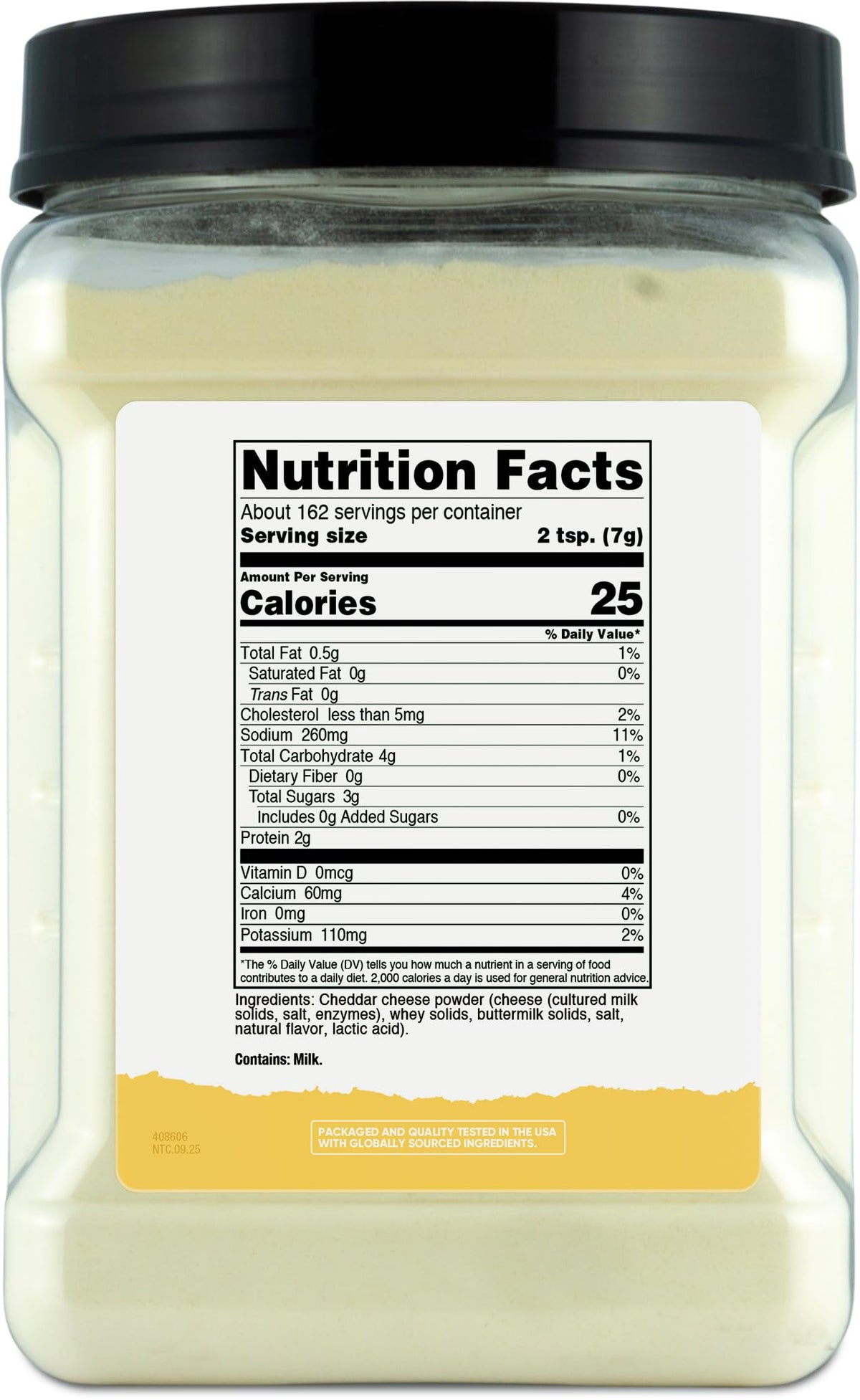 Nutricost Pantry White Cheddar Cheese Powder – 2.5 lb Bottle | Real Cheese Flavor for Cooking, Baking, Popcorn & More