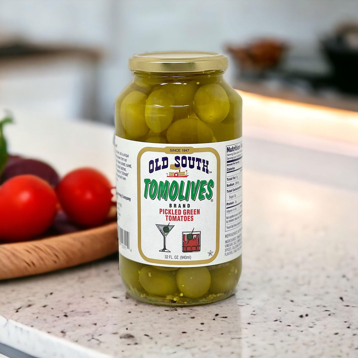 Old South Tomolives 2-Pack (64 oz) with Coasters — Martini Garnish