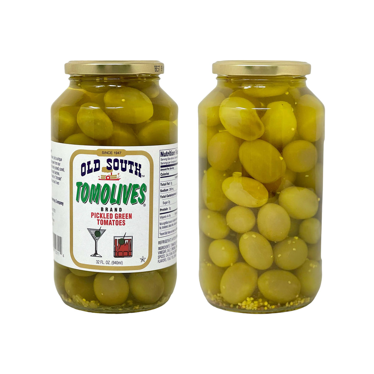 Old South Tomolives 2-Pack (64 oz) with Coasters — Martini Garnish