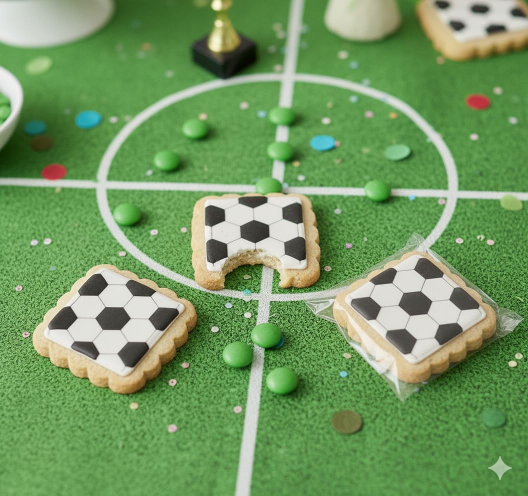 OMCookie Soccer Themed Cookies Bulk - 24 Individually Wrapped Party Favors