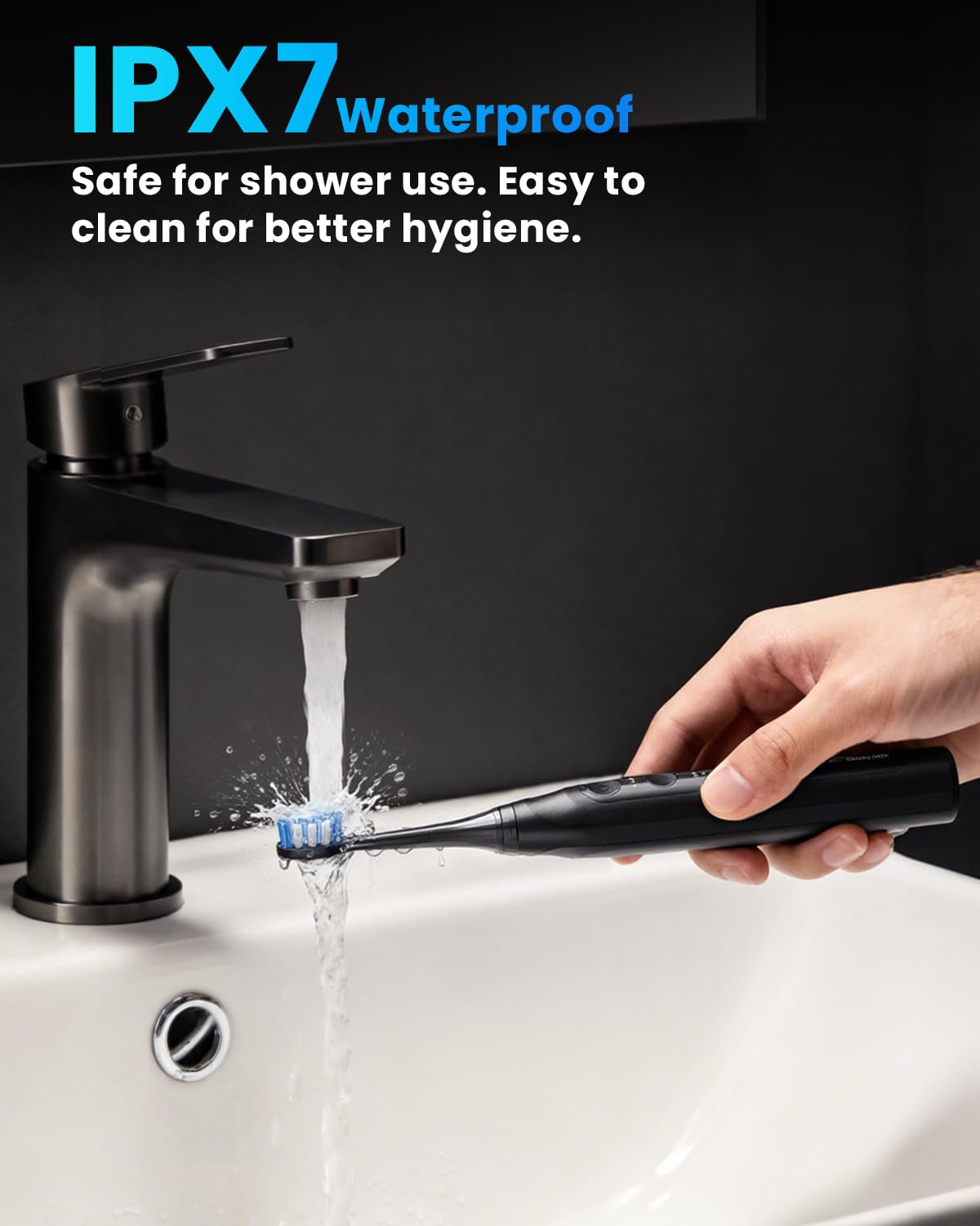 Onlyone Electric Toothbrush for Adults, Rechargeable Electric Toothbrush with 8 Brush Heads, Travel Case, Charging Base & Wireless Charging - 5 Modes with Smart Timer