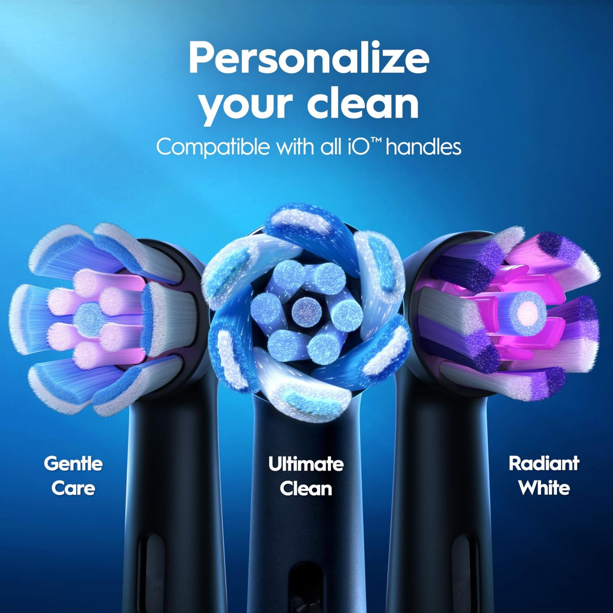 Oral-B iO Series 3 Limited Deep Clean Rechargeable Electric Toothbrush for Adults, Black, 3 Modes, Smart Pressure Sensor, Plaque Removal and Gum Care, 2 Replacement Brush Heads, Travel Case