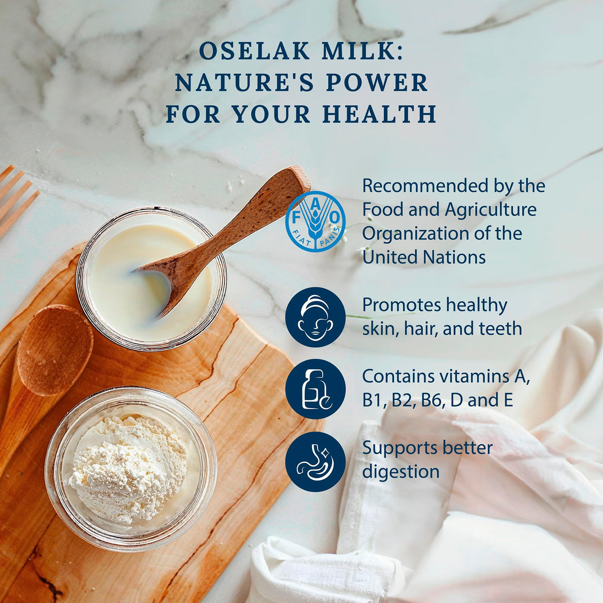 Oselak Donkey Milk Powder 200g – Pure, Natural, High in Calcium, Iron, and Vitamin D