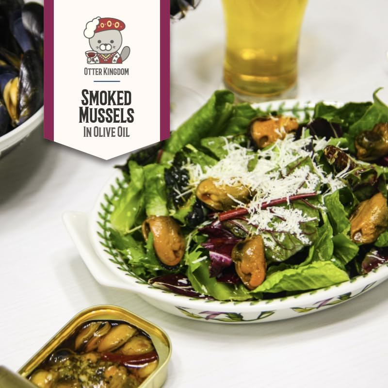 Otter Kingdom Smoked Mussels in Olive Oil – 12x3oz Cans