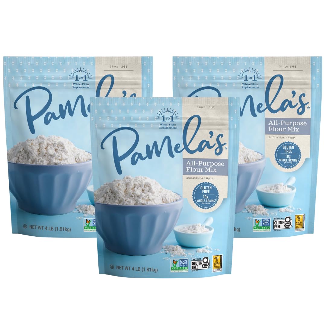 Pamela's Products Gluten Free Artisan Flour Blend – 4 lb Bags (Pack of 3)