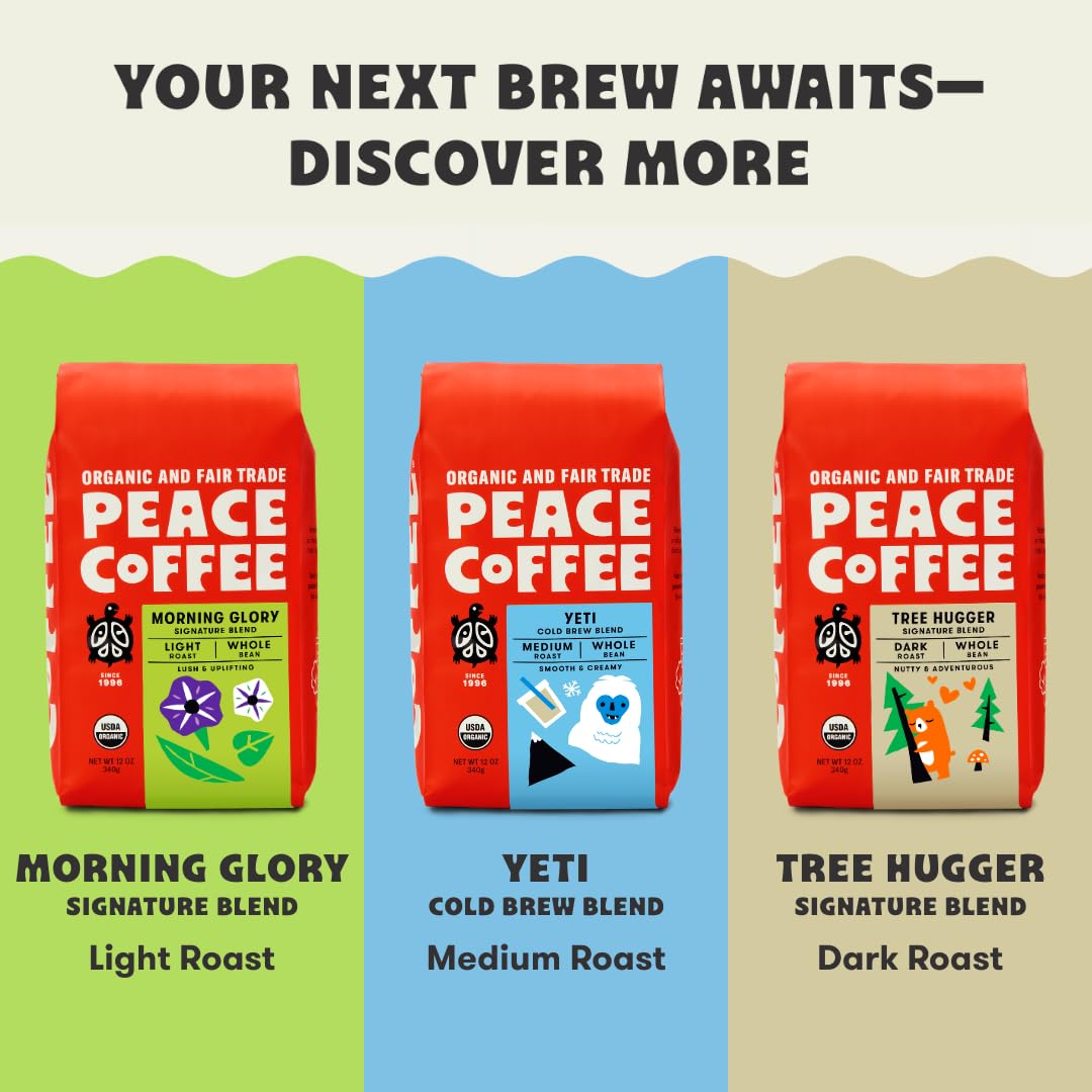 Peace Coffee Birchwood Breakfast Blend Pods – Medium Roast, Compostable, 72 Count, Organic & Fair Trade