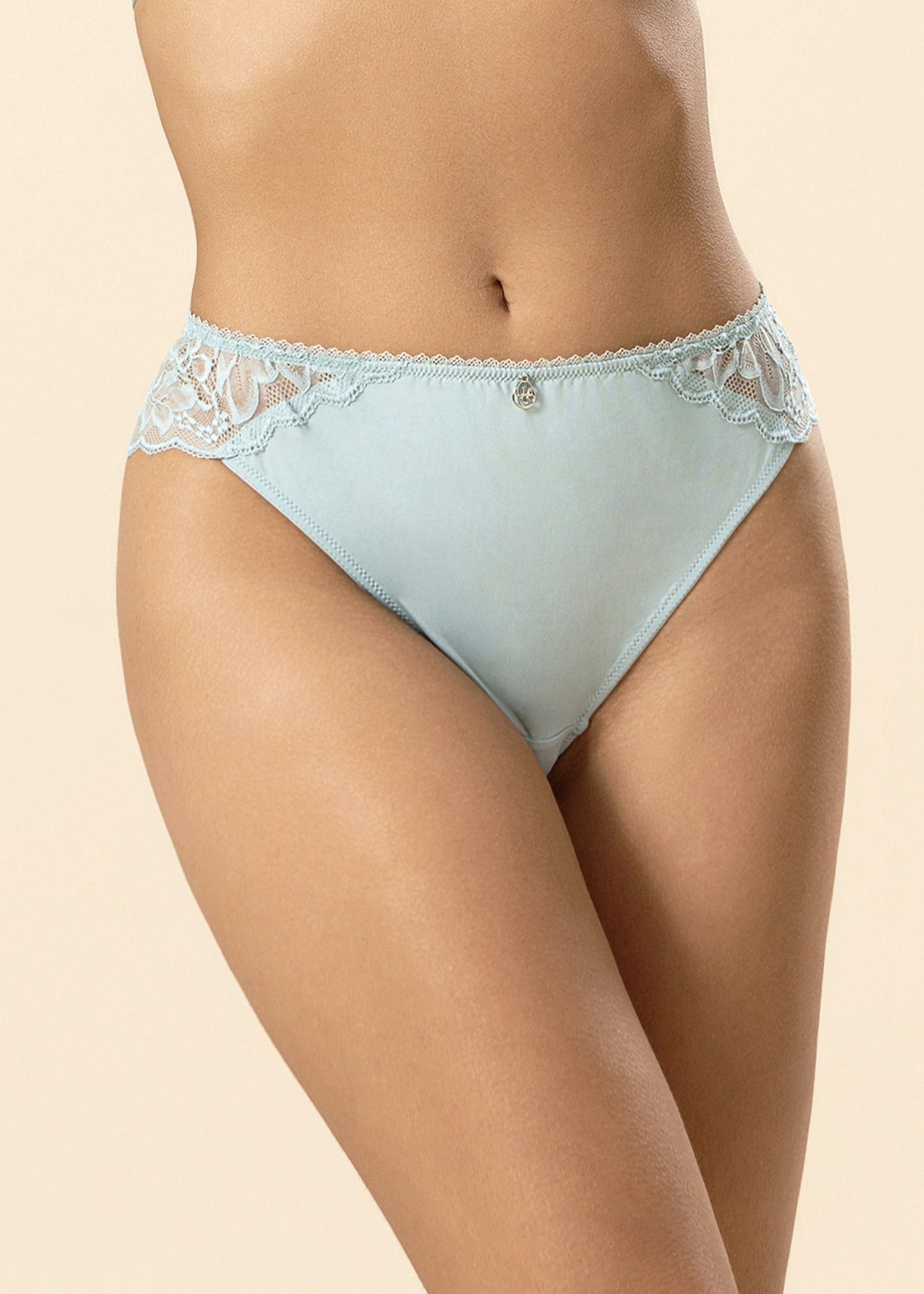 PEARL Blue Floral Lace Hipster Panties