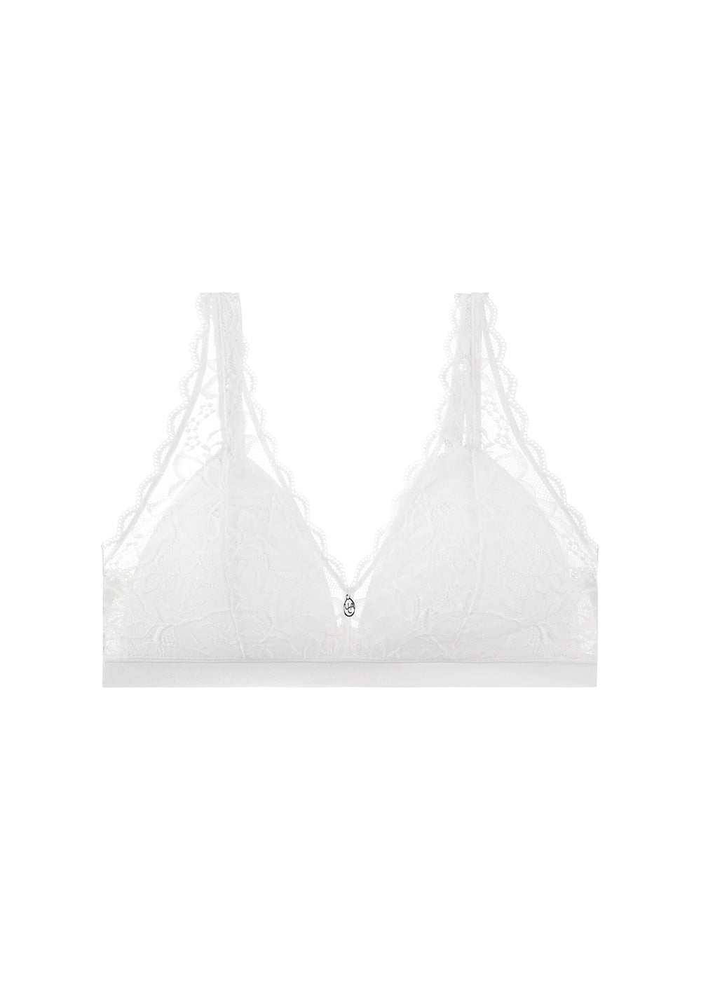 PEARL Plus White Lace Wireless Plunge Bra