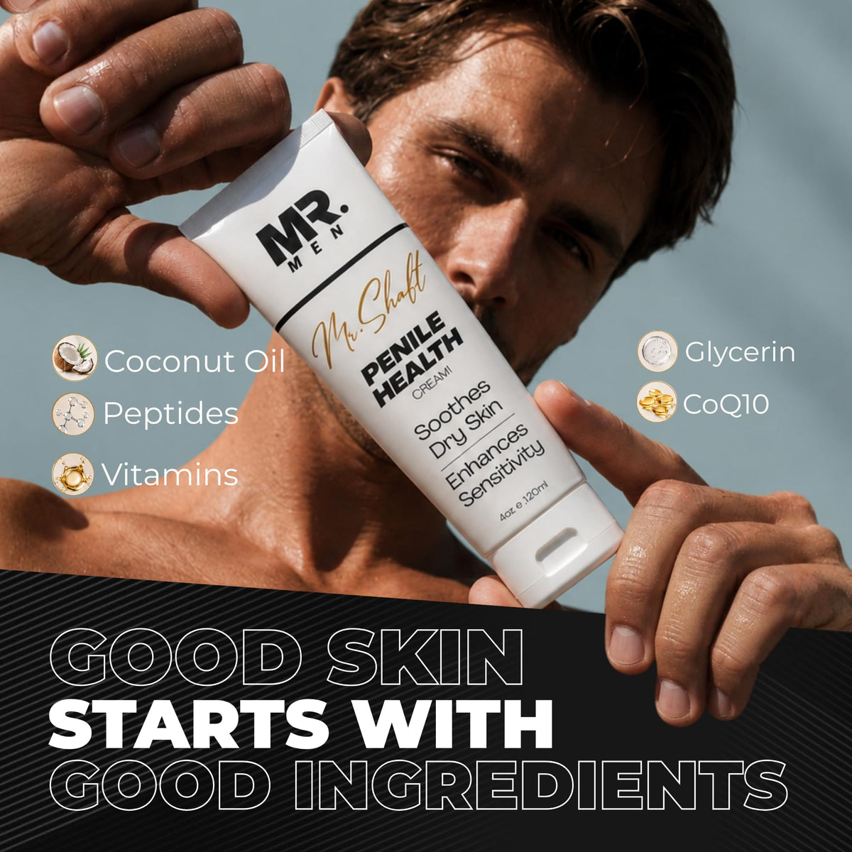 Penile Moisturizer Cream for Men – Fragrance-Free for Dry & Chafed Skin 4oz