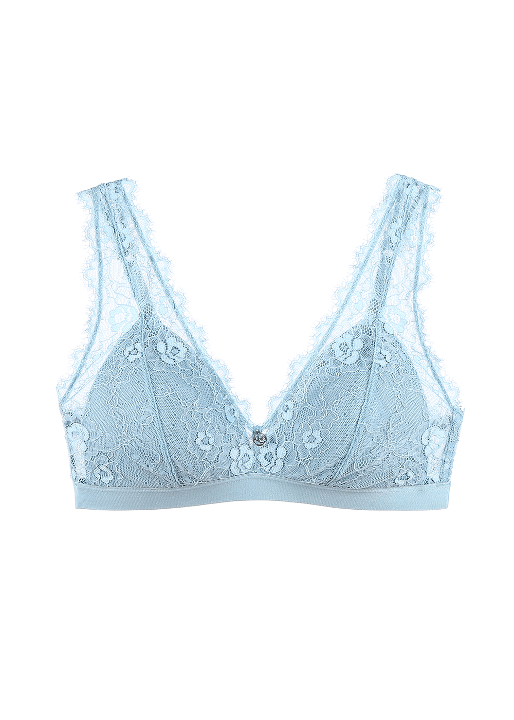 PEARL Blue Lace Wireless Plunge Bra