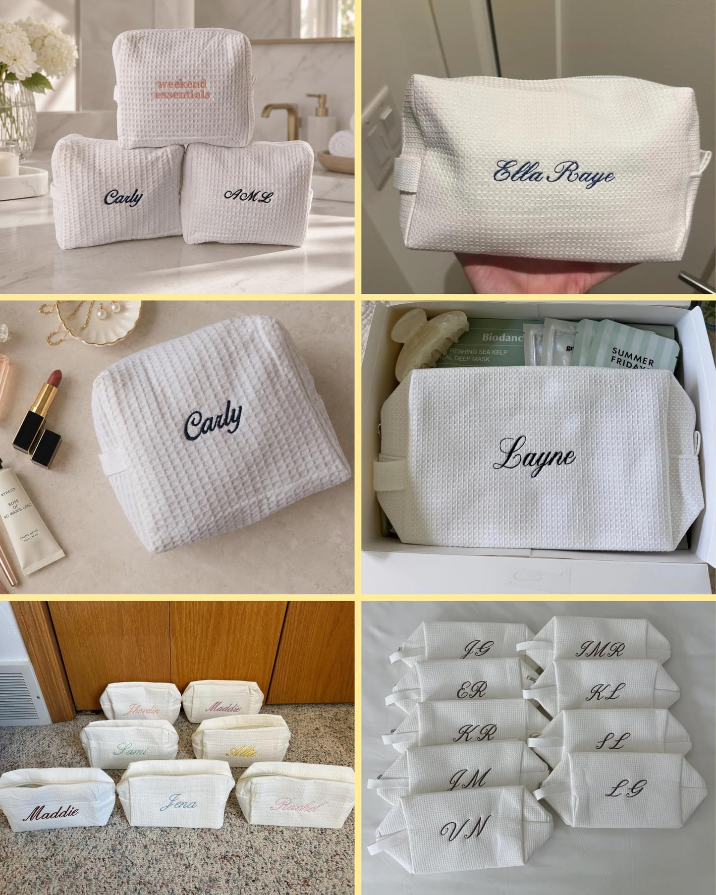 Personalized Embroidered Monogram Makeup Bag for Women (Style 1)