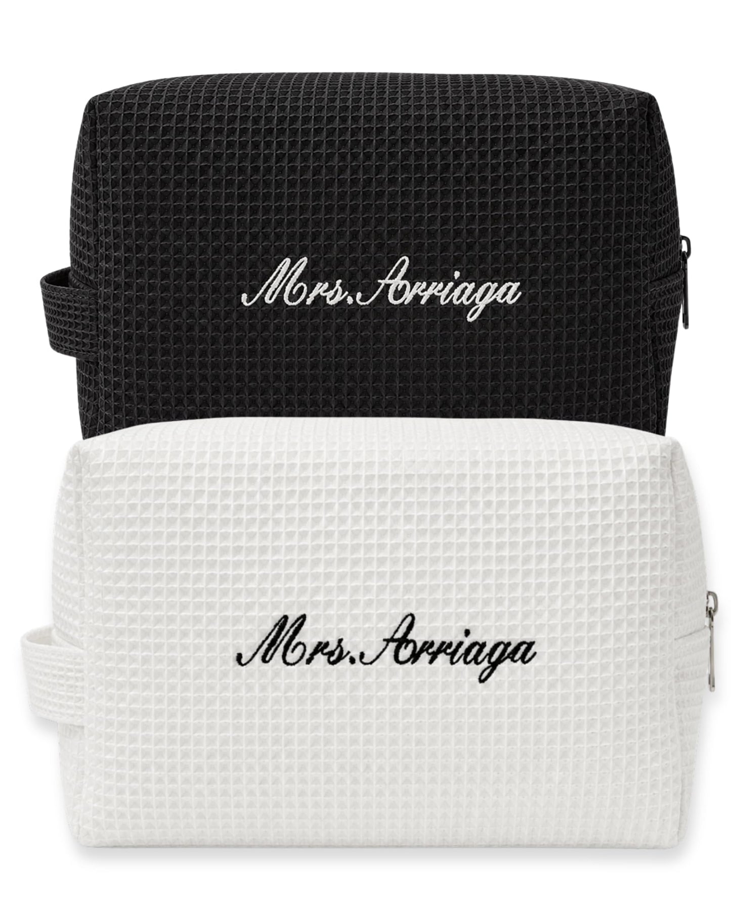 Personalized Embroidered Monogram Makeup Bag for Women (Style 1)