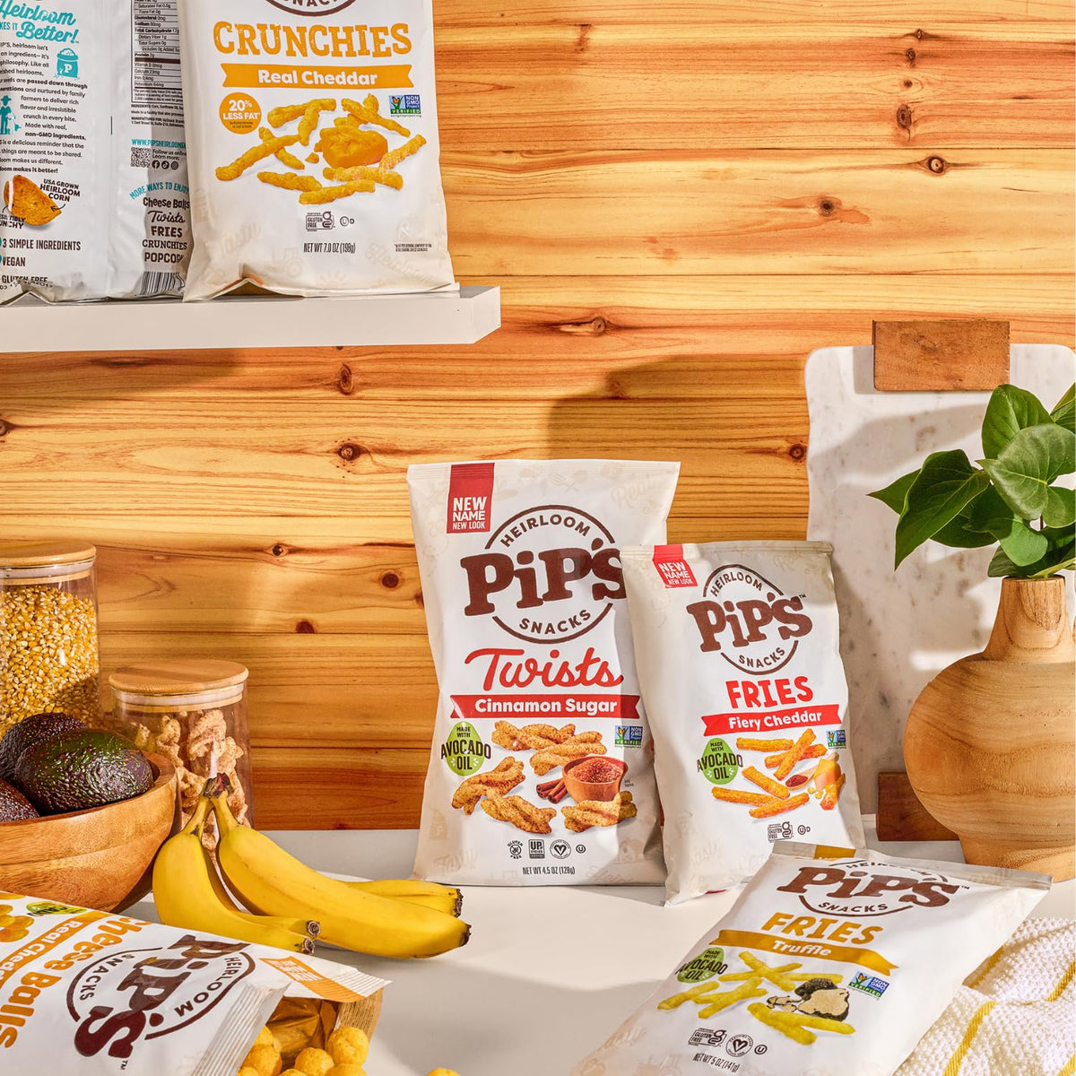 Pip's Heirloom Cinnamon Churro Twists – 1 oz Bags (24 Pack) | Gluten Free, Non-GMO, Upcycled Corn