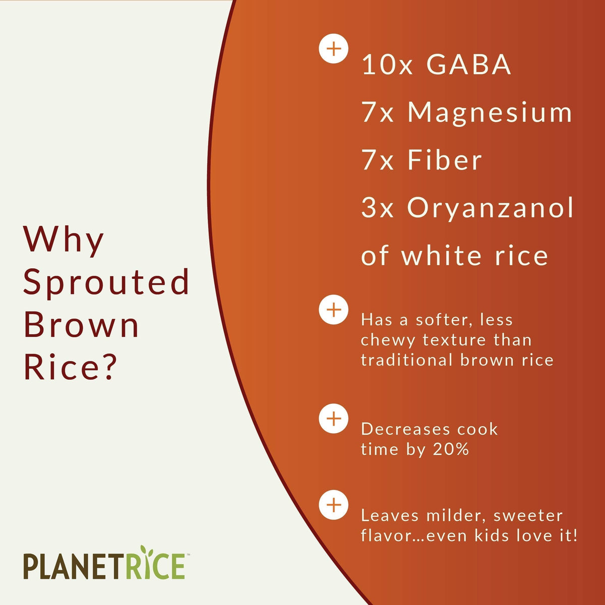 Planet Rice Sprouted Brown GABA Rice – 25 lb Bulk, Gluten-Free & Vegan