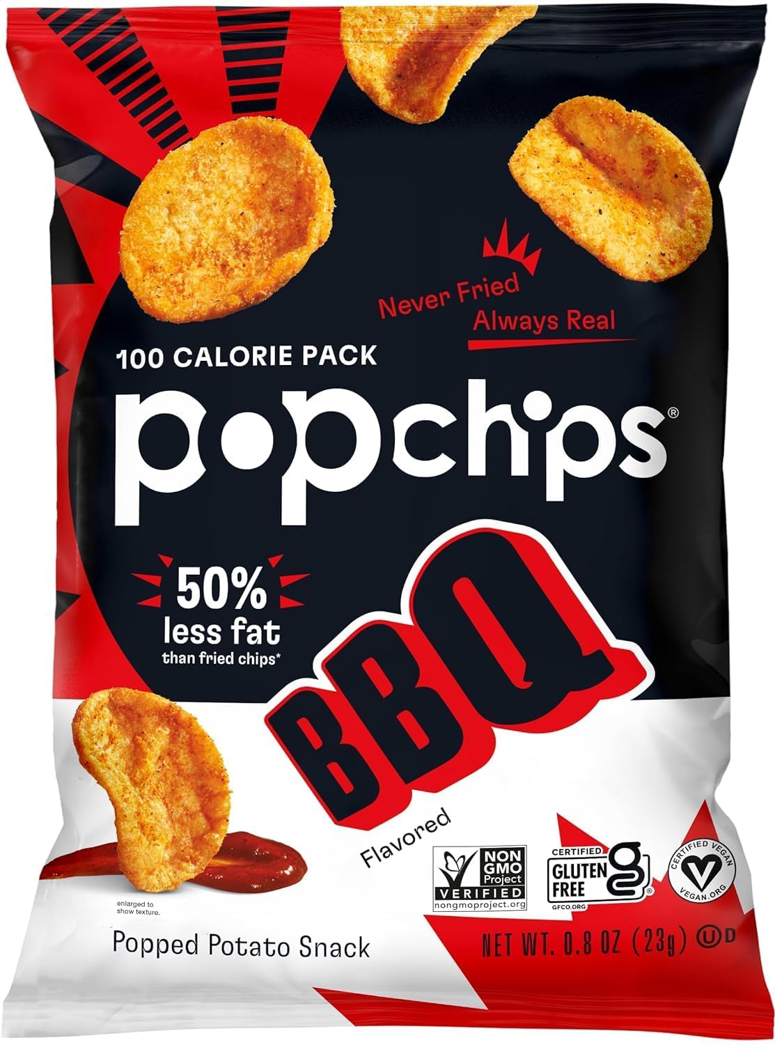 Popchips Variety Pack – Baked Potato Chips 0.8 oz Bags (30 Count): BBQ, Sea Salt & Sour Cream & Onion