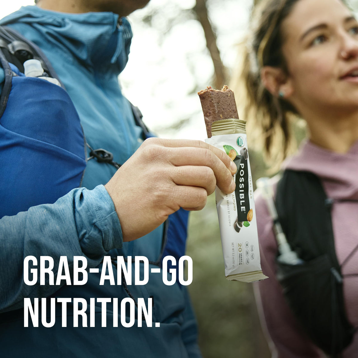 POSSIBLE Meal Bar | 20g Organic Plant-Based Protein | Chocolate Almond | Clean Label On-The-Go Nutrition
