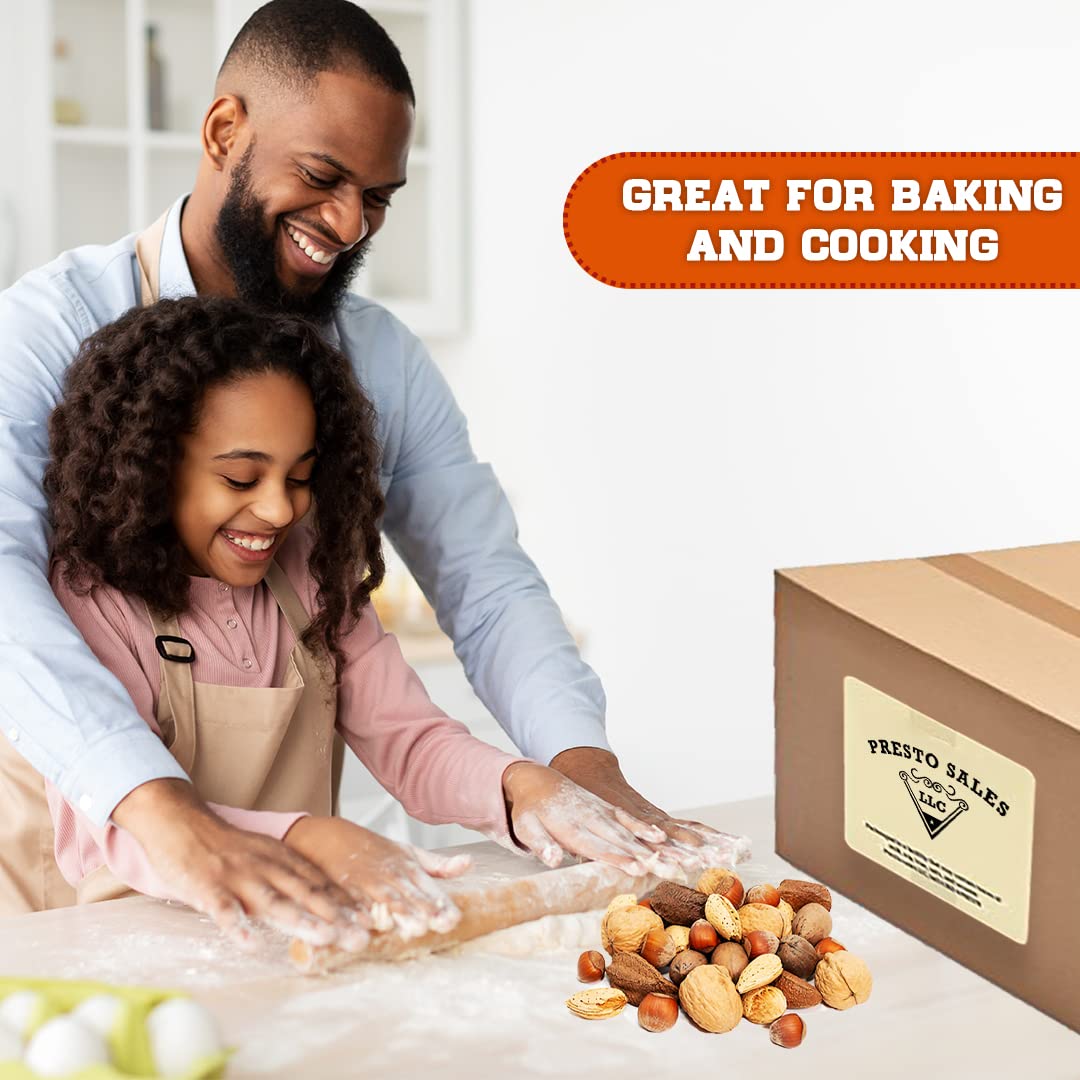 Presto Sales Mixed Nuts in Shell 160 oz | Fresh Raw Unsalted Nut Mix with Brazil Nuts, Hazelnuts, Walnuts, Almonds & Pecans | 10 lb Box