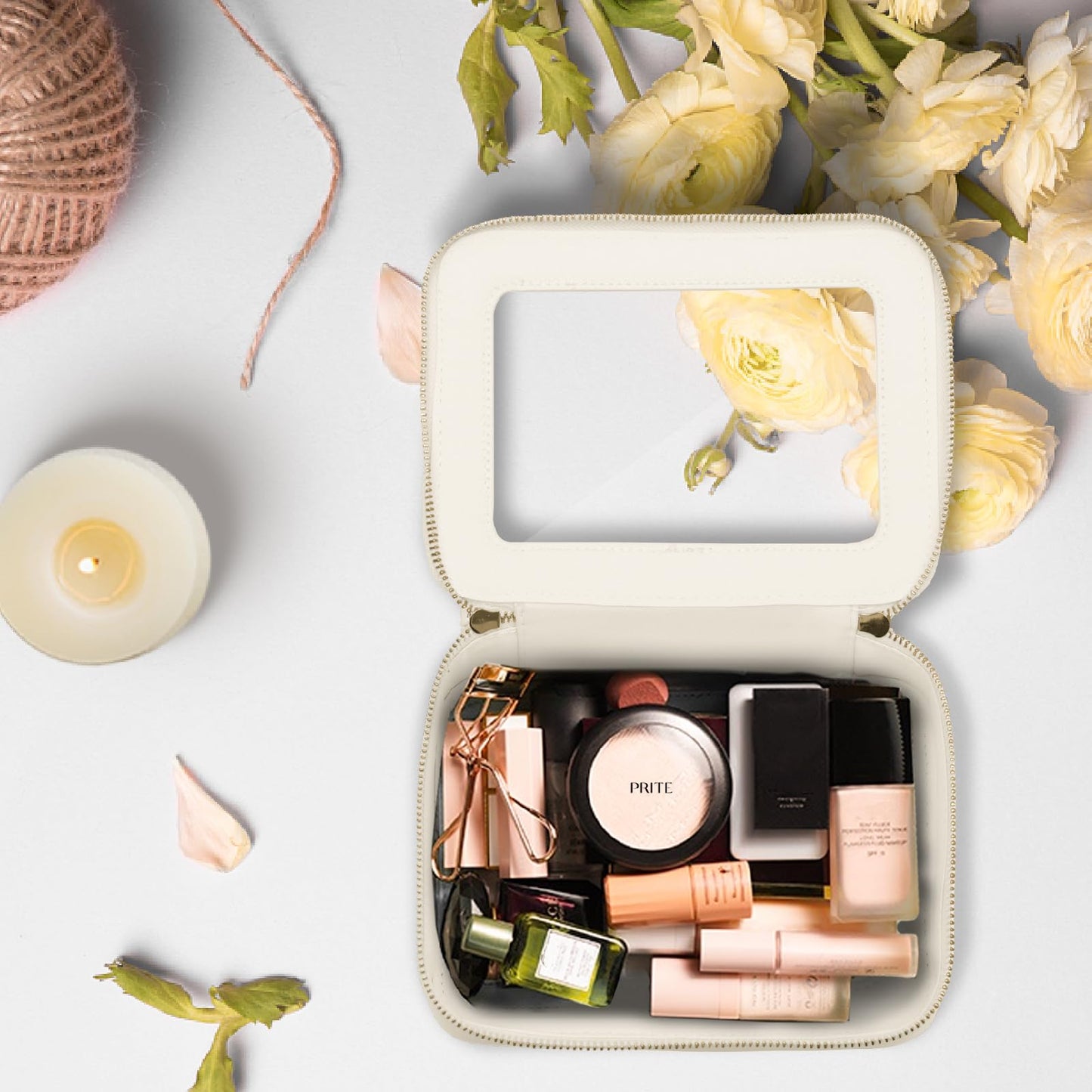 Prite Clear Makeup Bag Travel Cosmetic Organizer Toiletry Case for Women