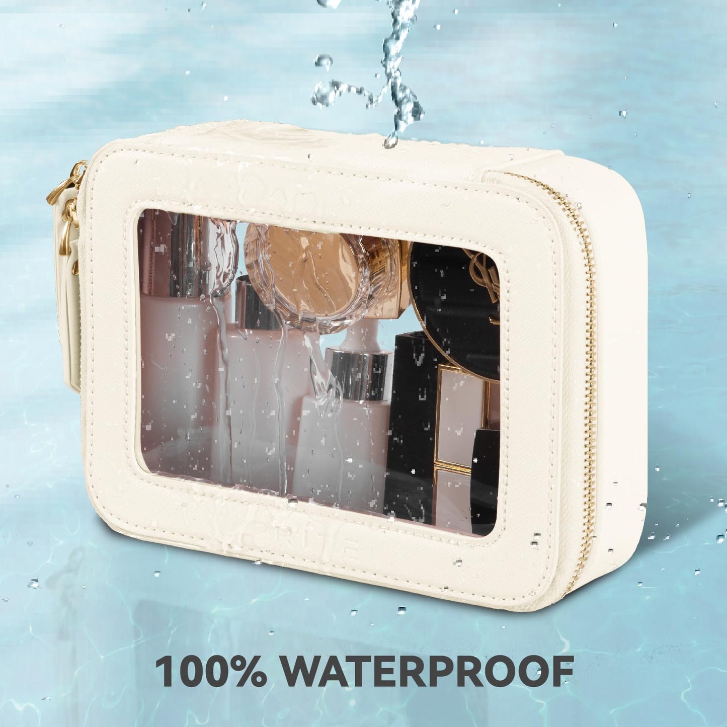 Prite Clear Makeup Bag Travel Cosmetic Organizer Toiletry Case for Women