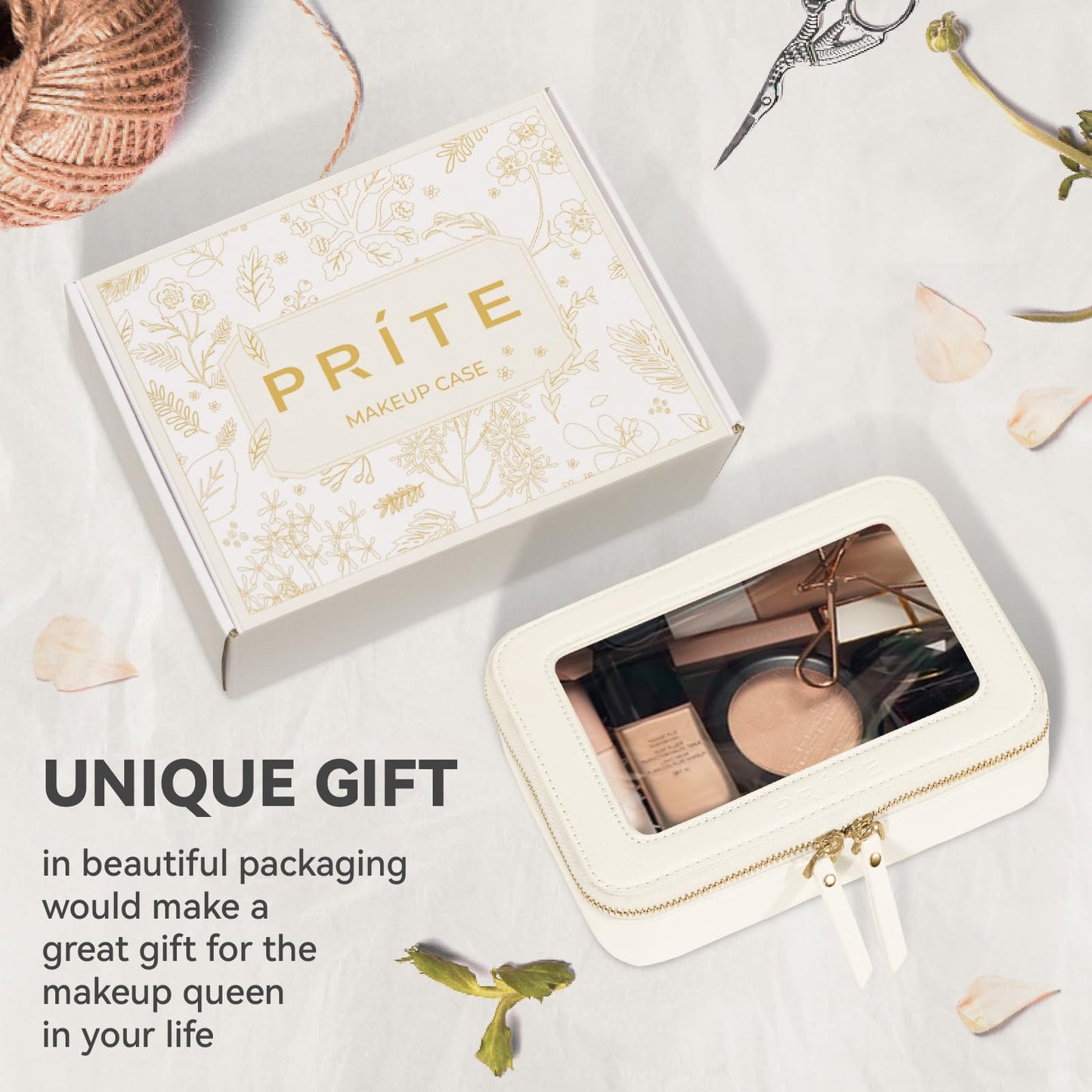 Prite Clear Makeup Bag Travel Cosmetic Organizer Toiletry Case for Women