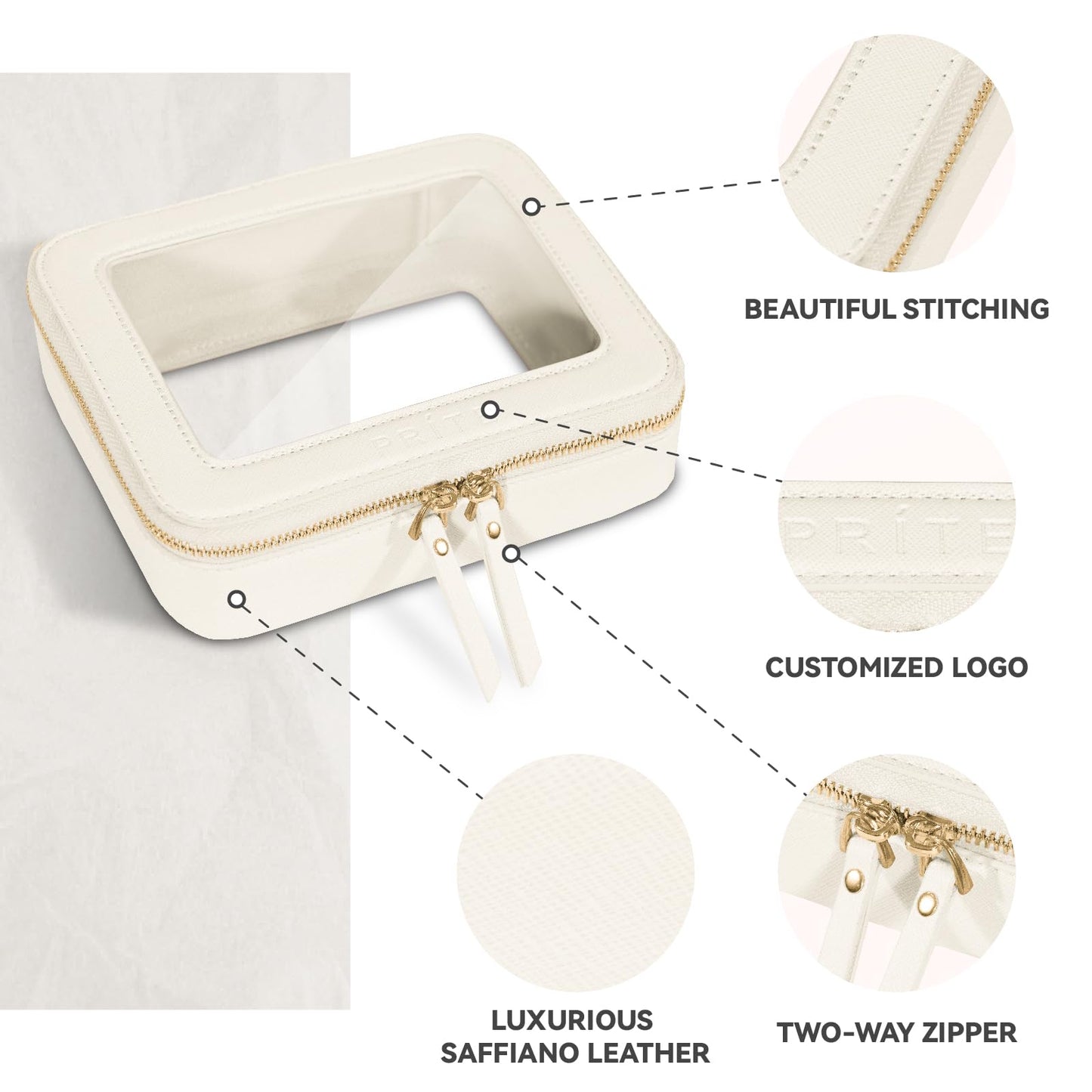 Prite Clear Makeup Bag Travel Cosmetic Organizer Toiletry Case for Women