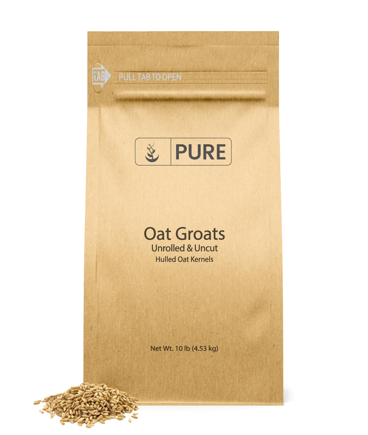 Pure Original Ingredients Oat Groats (10 lb) – Hulless, Uncut, High-Protein