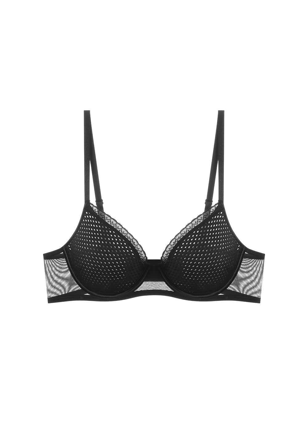 QARA Plus Black Underwired Molded Cup Demi Bra