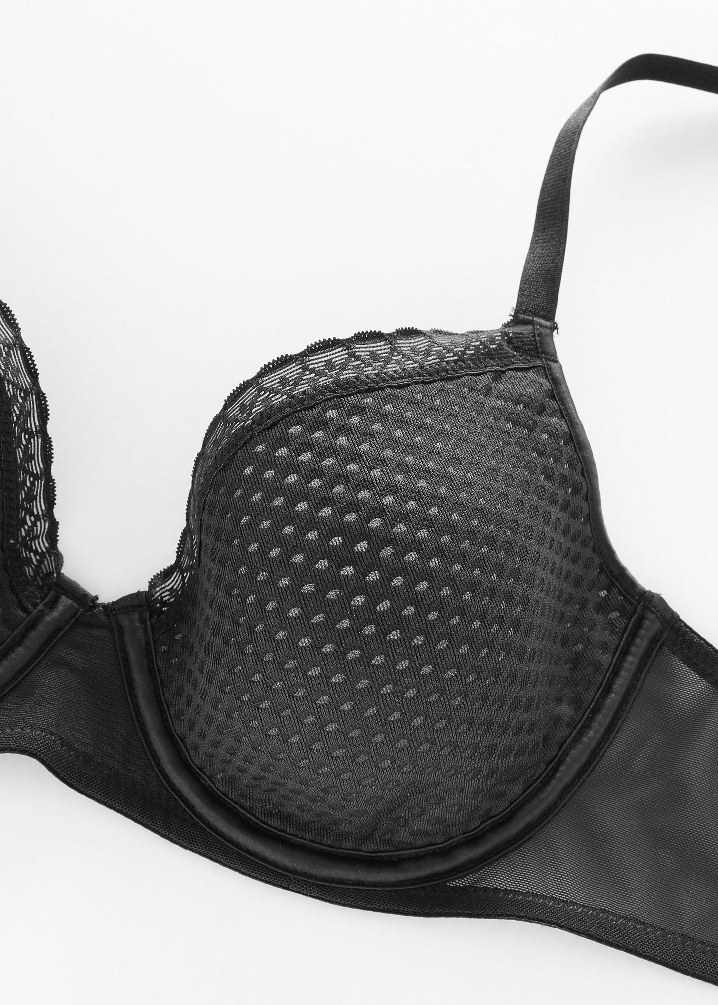 QARA Plus Black Underwired Molded Cup Demi Bra