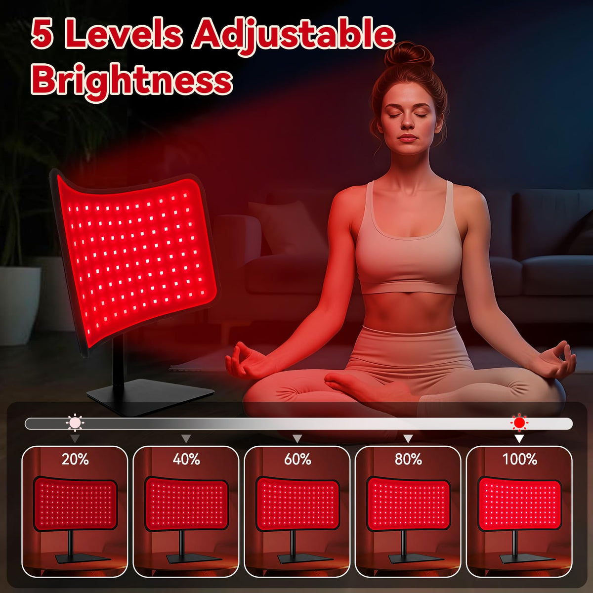 Red Light Therapy for Face & Body, 2-in-1 Red Light Panel with Belt, 660nm Red Light and 850nm Infrared Red Light Therapy Lamp, Remote Control, Adjustable Brightness & Timer for Skin Care & Relaxation